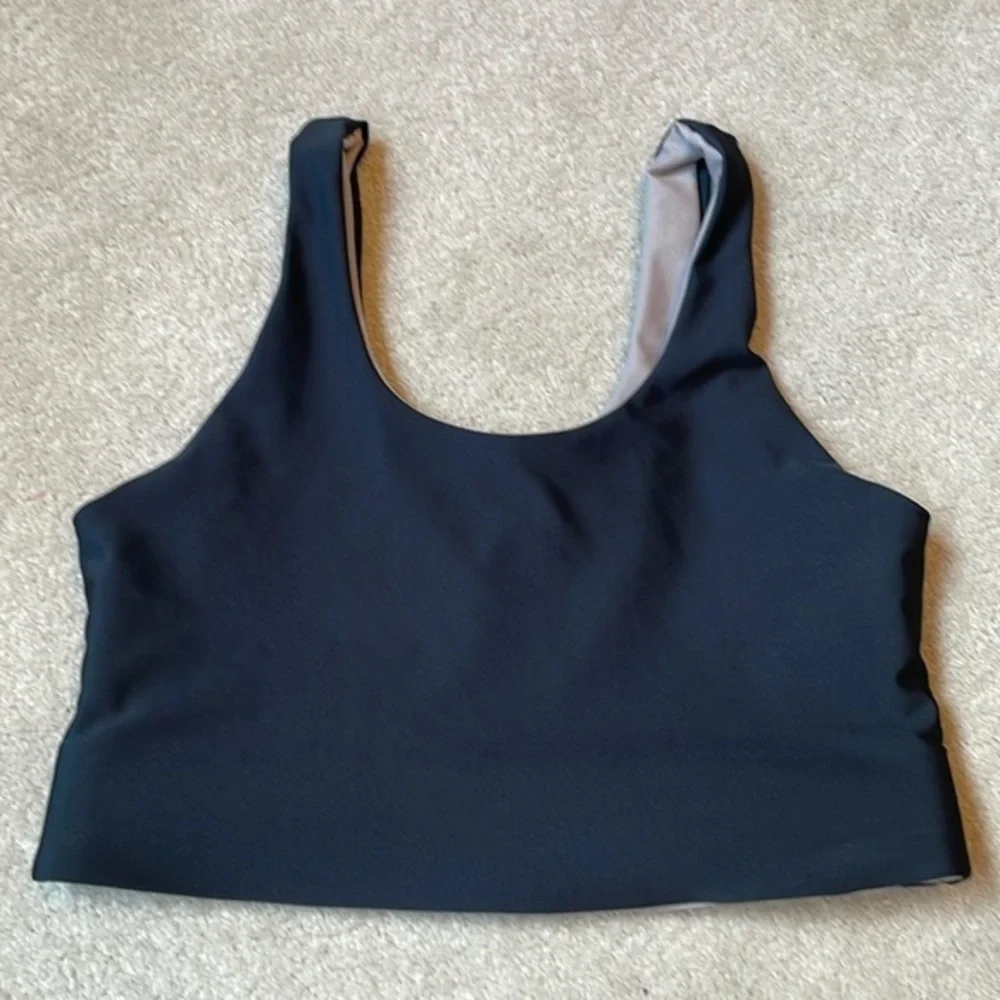 Becca reversible tank style tan to black tank style bikini top